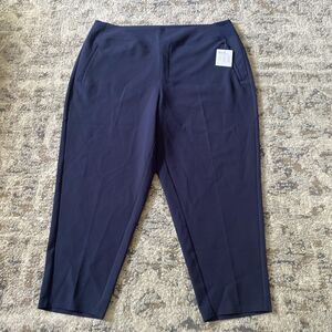 Athleta Endless High Rise Pant Women’s Sz 20 Navy Blue 28” Inseam Zip Pockets